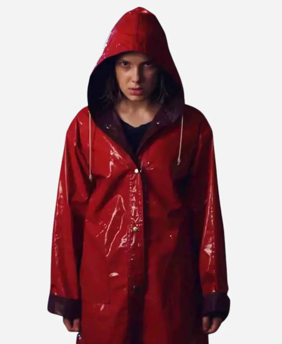 Red Rain Jacket with Nylon Lining