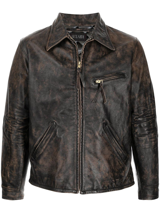 Men's Distressed Brown Premium Leather Jacket