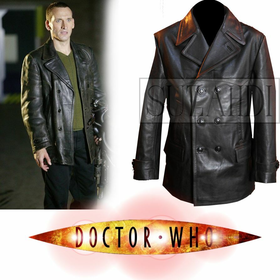 9th Doctor Who Chris Eccleston Black Leather Coat