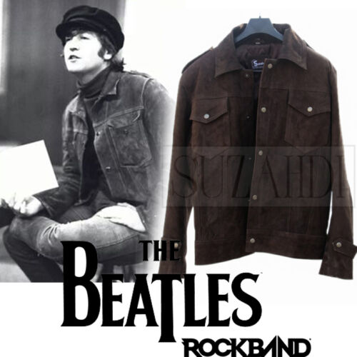 Beatles John Lennon Rubber Soul Inspired Brown Suede Leather Jacket